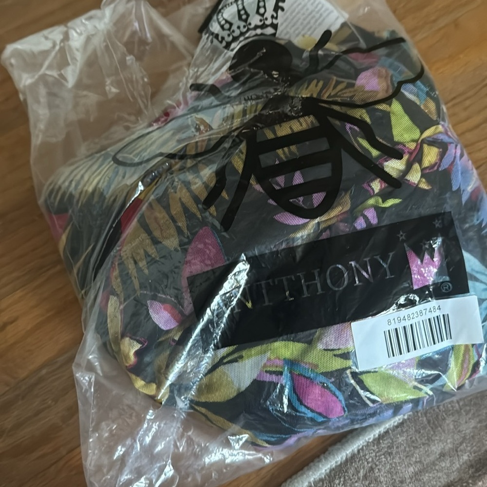 Antthony Tropical Floral Print Mesh Stretch Skirt Pull On Faux Wrap Tiered 1X - Picture 4 of 4
